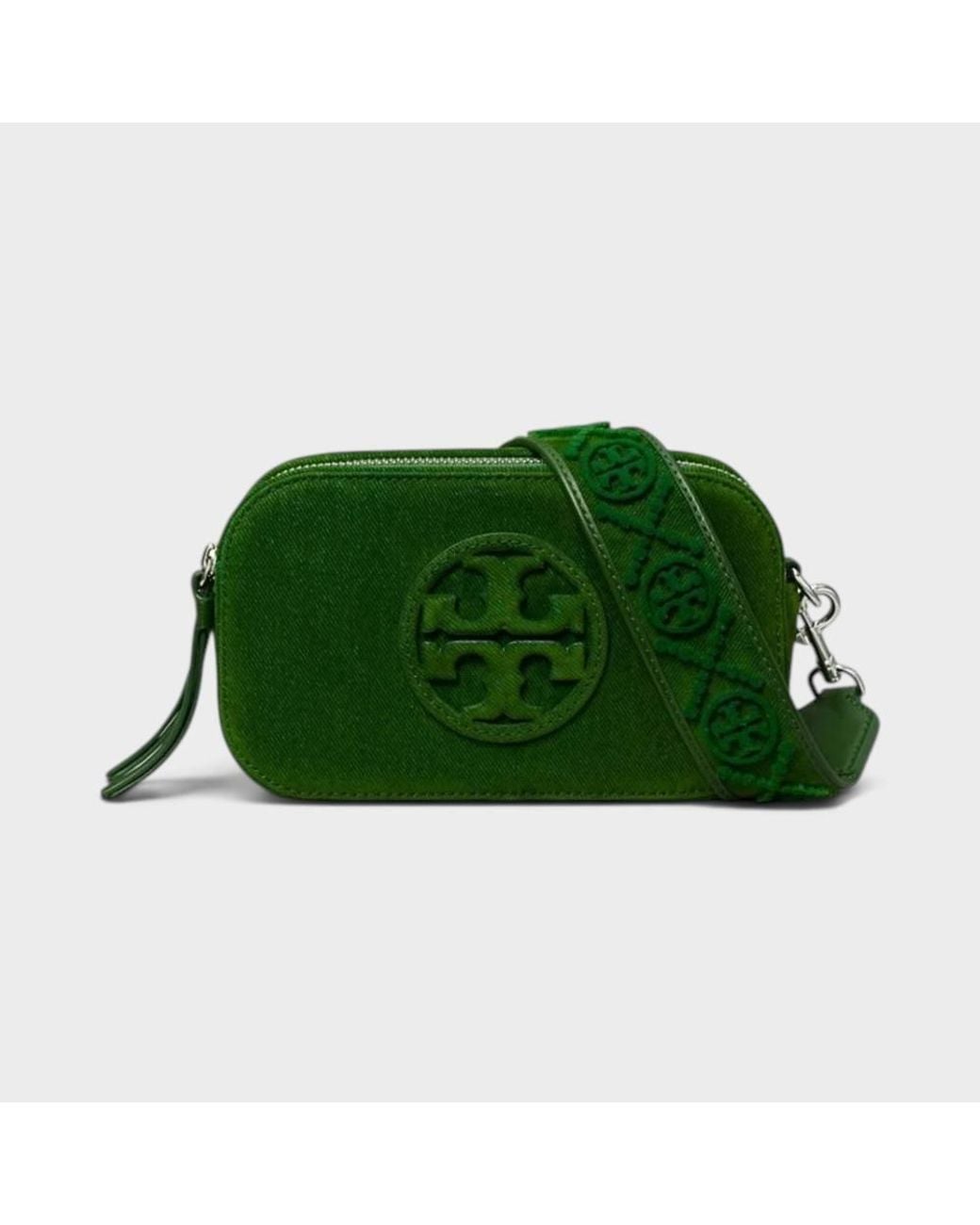 Tory Burch Green Miller Flocked Mini Crossbody Bag