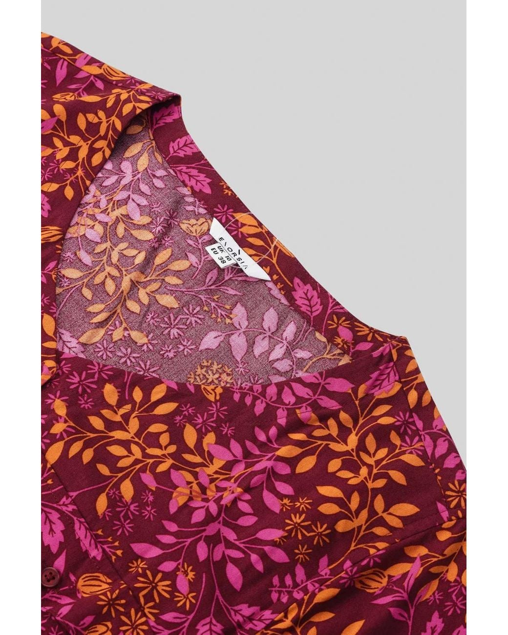 Enorsia Red V-Neck Button Front Tops