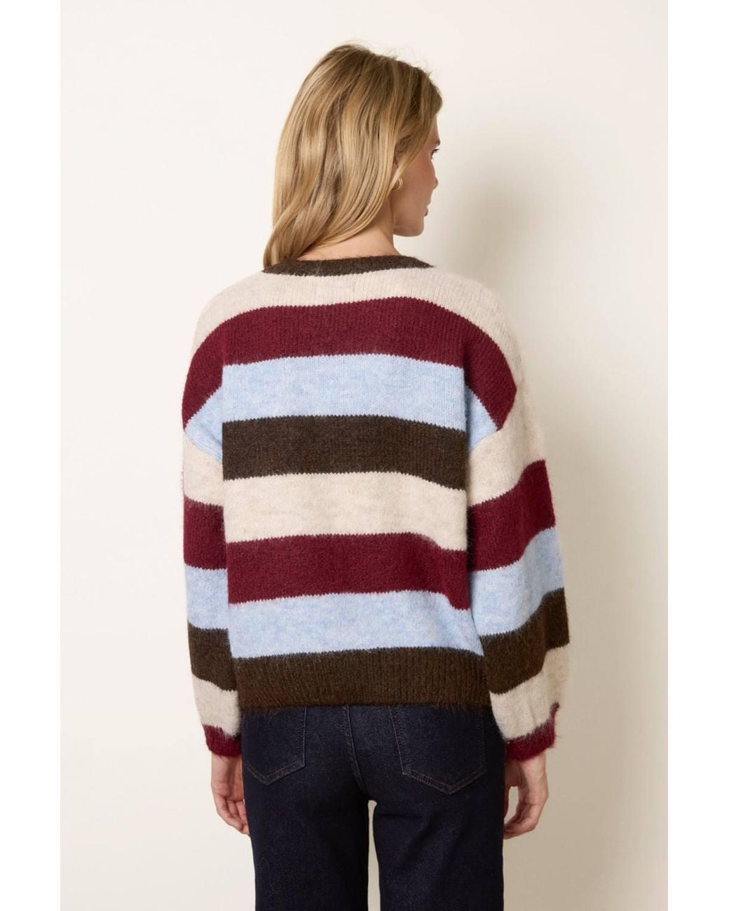 Blue Vanilla Red Multi Long Sleeve Round Neck Jumper