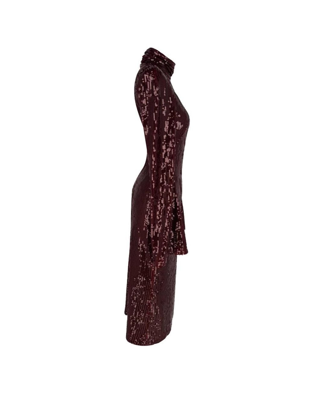 Galvan Red Preloved London Orb Sequined Midi Dress