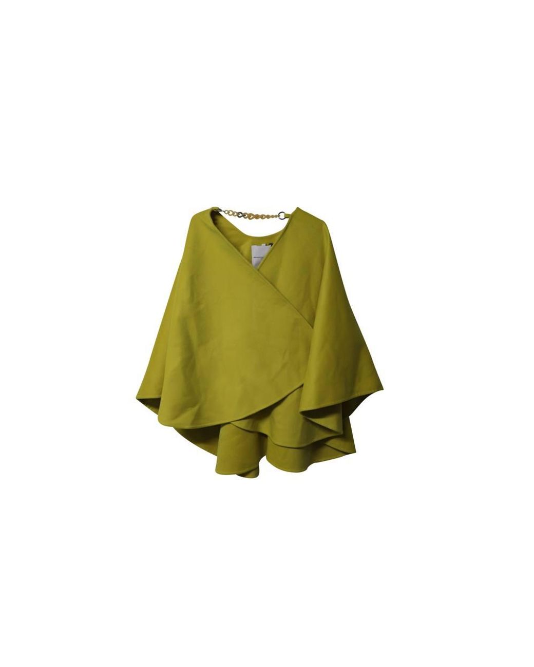 Ermanno Scervino Green Preloved Wide Sleeve Cape-Coat Wool
