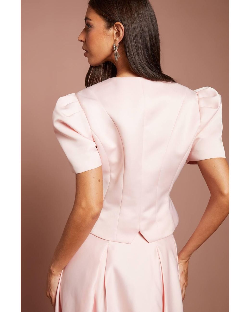 Coast Natural Short Sleeve Button Through Fitted Jacket