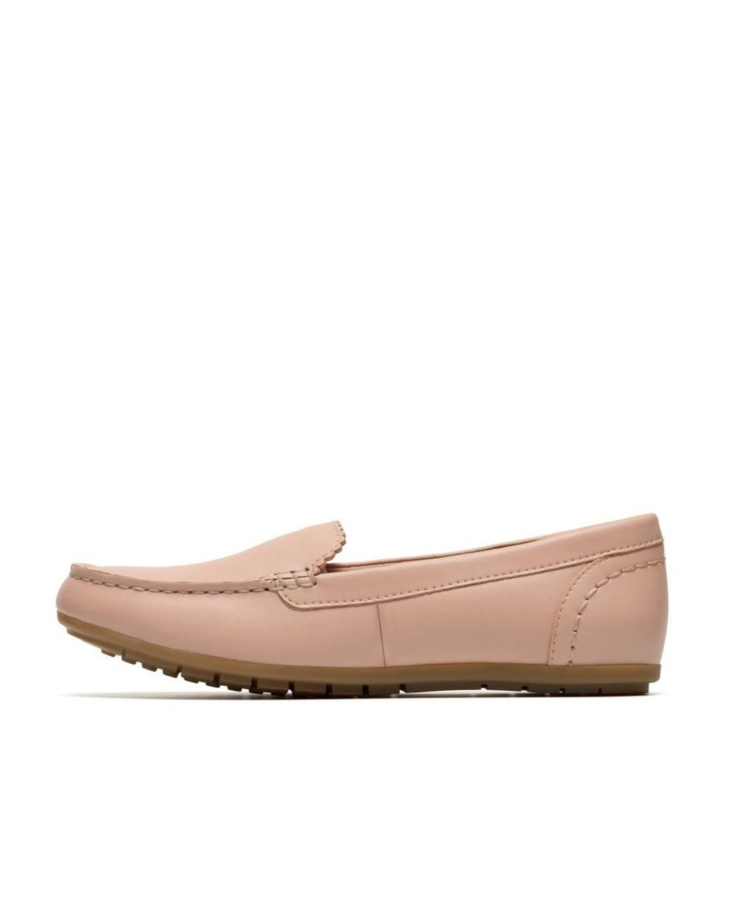 Clarks Pink Elliotte Step Leather Loafers, Slip Ons, Moccasins