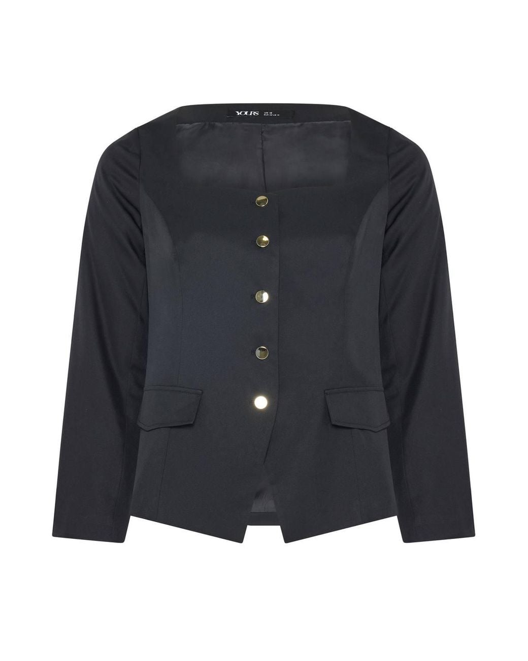 Yours Black Sweetheart Neckline Blazer