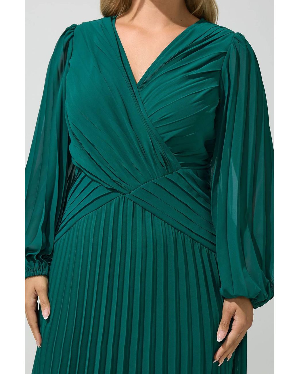 Yours Green Maxi Pleated Dress