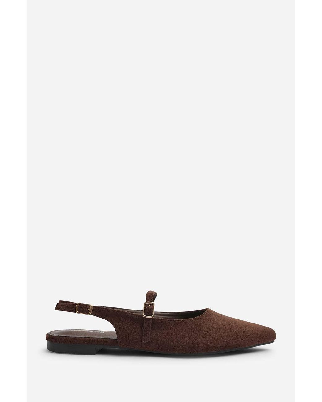 Where's That From Blue Estrella Wide Fit Pointed Toe Mary Jane Open Back Ballet Flats