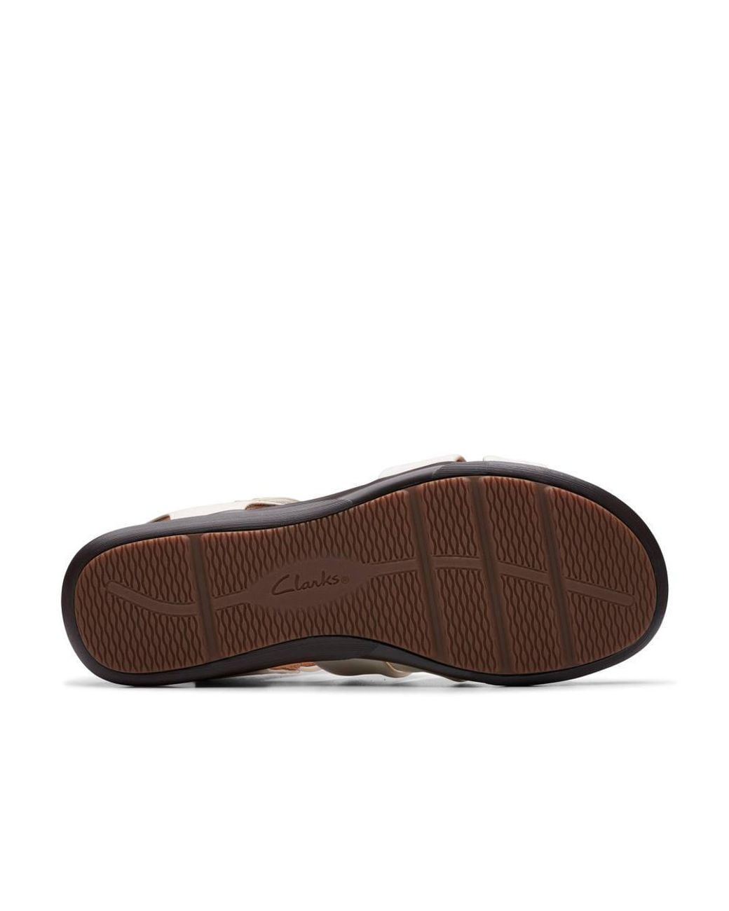 Clarks Brown Kitly Ave Leather Flat Sandals