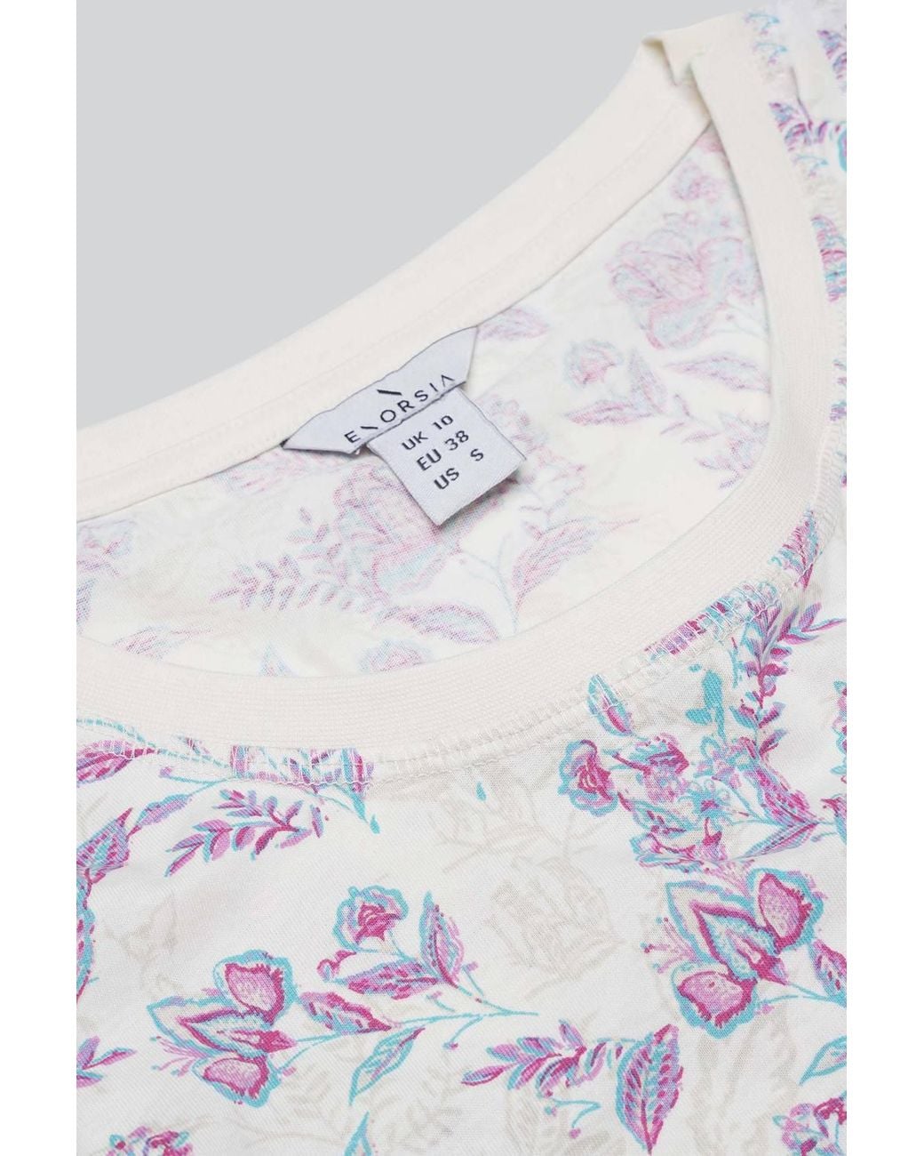 Enorsia White Crayon Leaf Combed Cotton Relax Fit T-Shirt