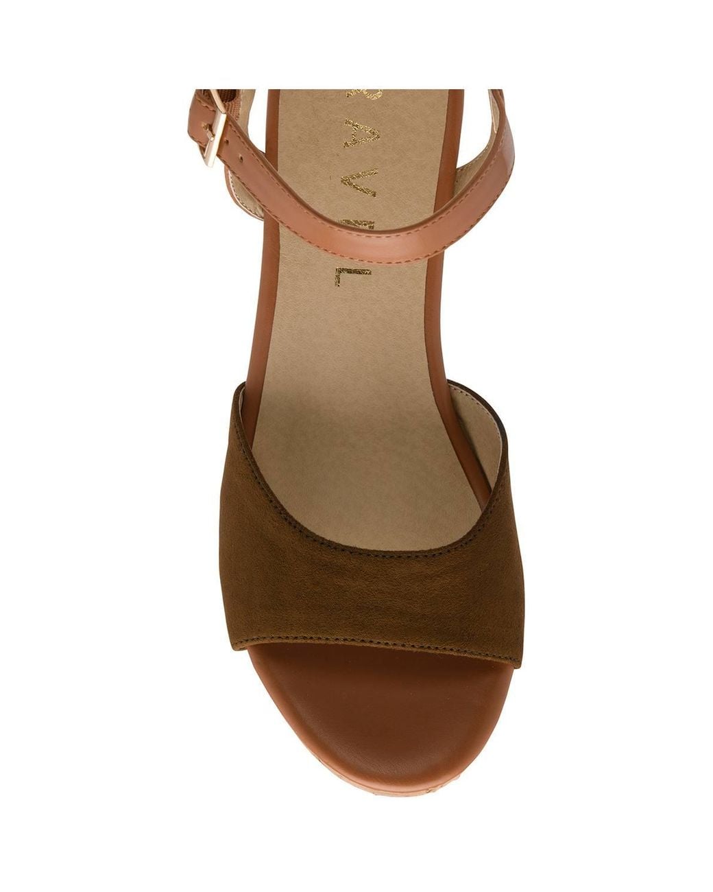 Ravel Brown 'Hauxley' Microfibre Block-Heel Sandals