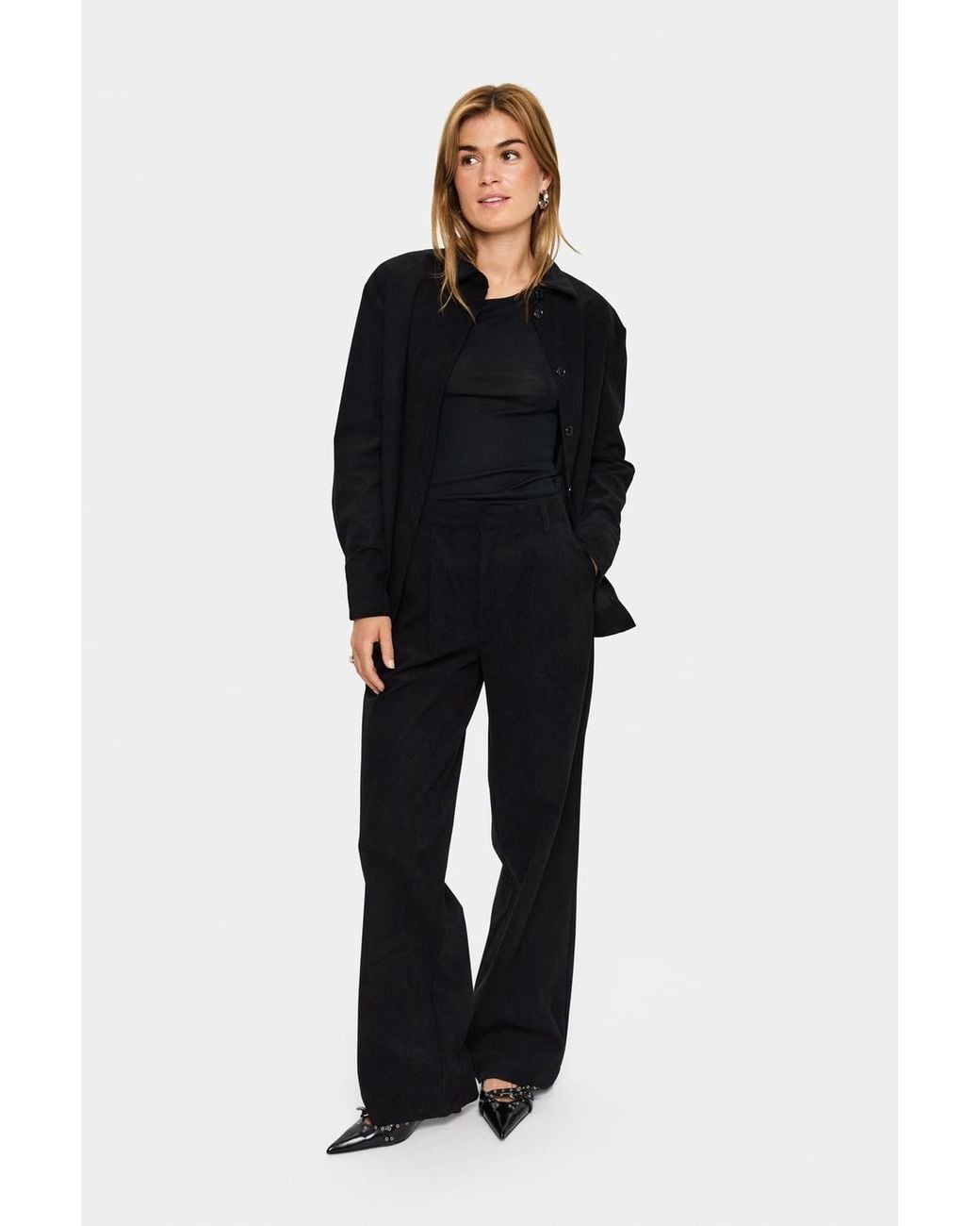 Saint Tropez Black Magnillesz Wide Leg Trousers