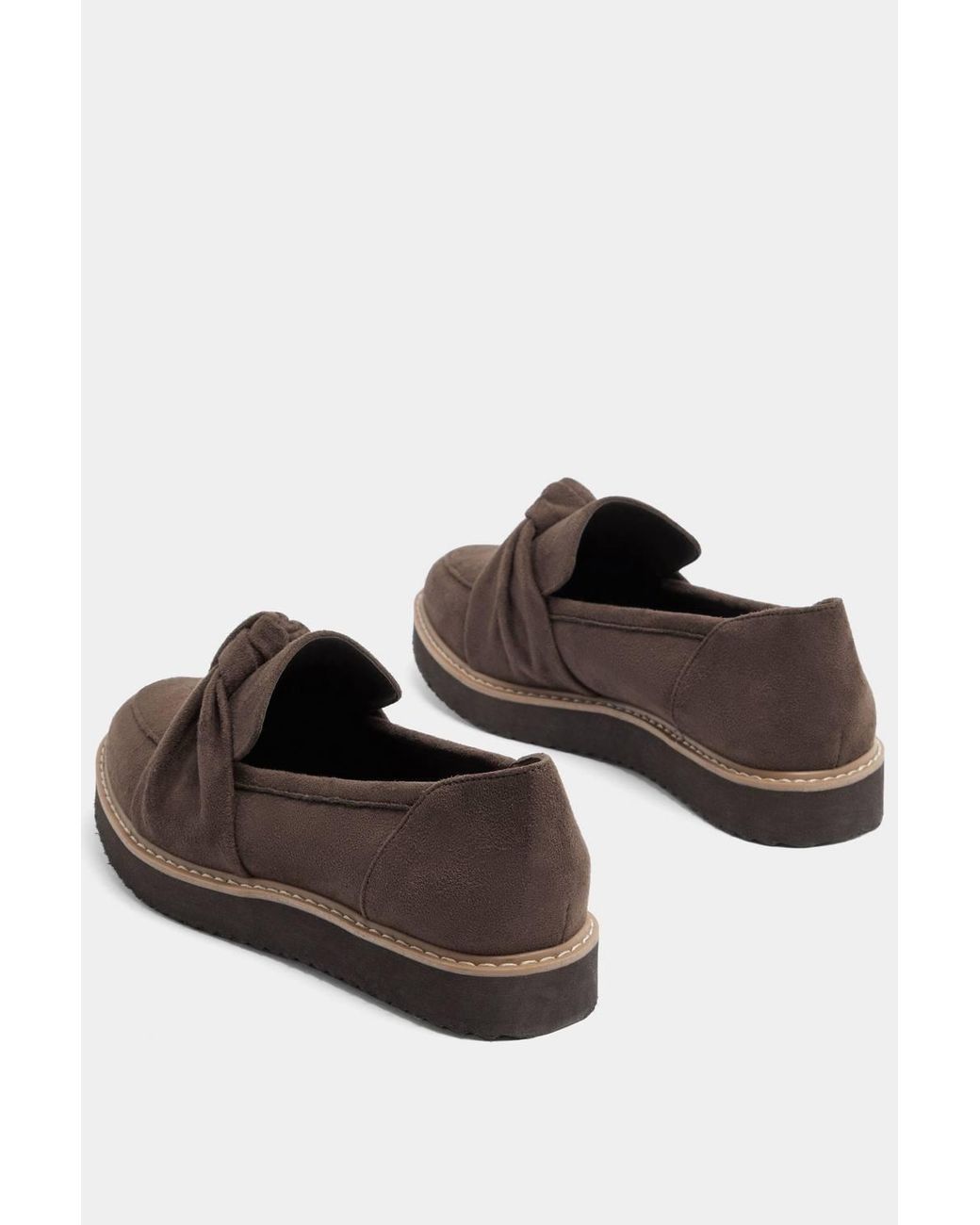 Yours Blue Faux Suede Knot Loafers