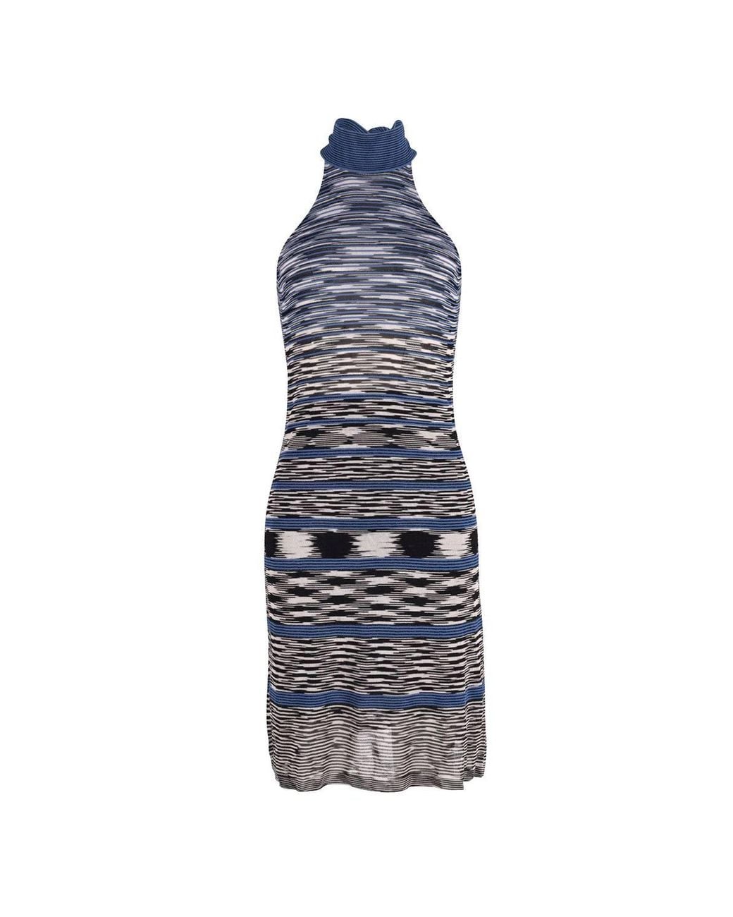 Missoni Blue Preloved Printed Halter Dress