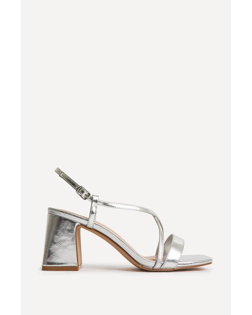 Linzi White Remain Wide Fit Heeled Sandals