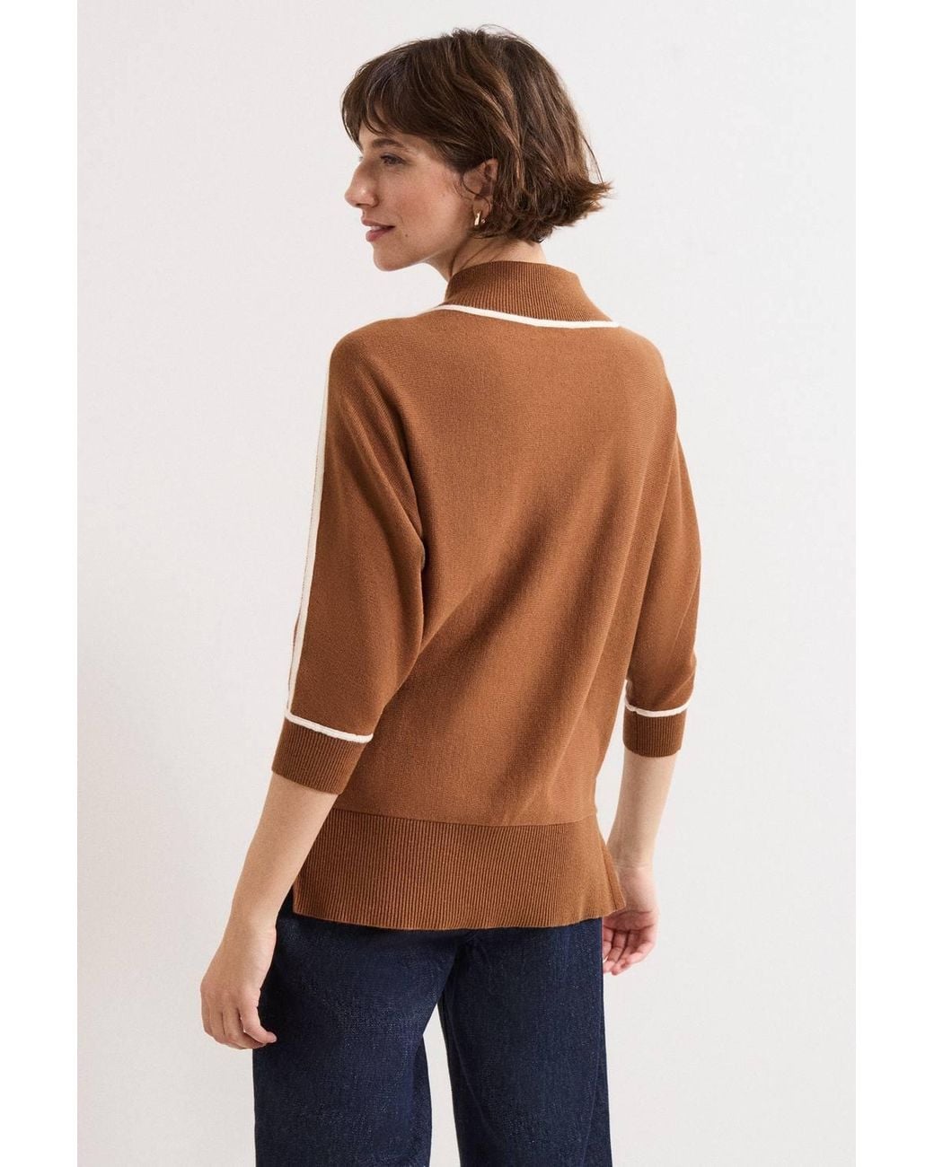 Phase Eight Blue Hallie Tipped Jumper