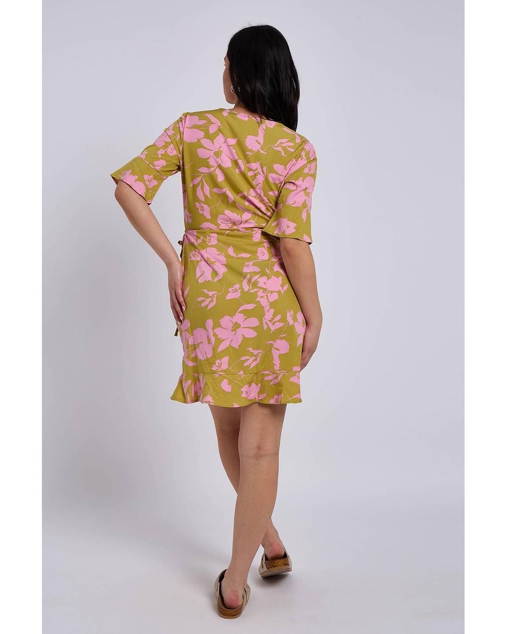 Urban Bliss Multicolor Floral Wrap Mini Dress