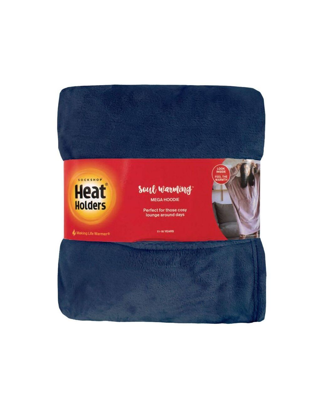 Heat Holders Blue Warm Soft Mega Hoodie For Winter