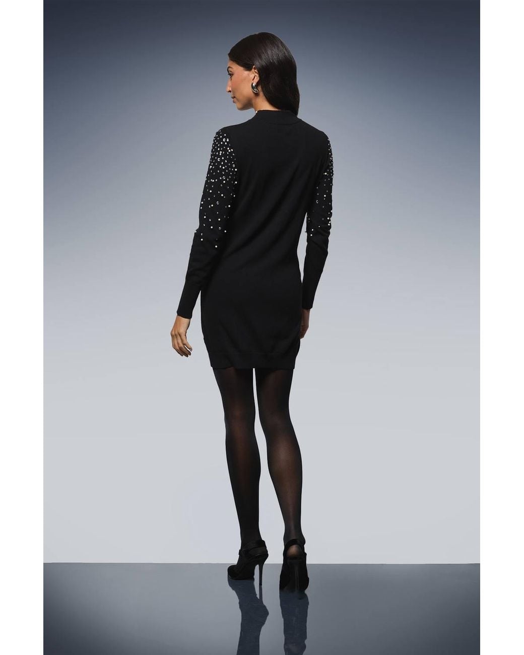 Wallis Purple Pearl Embellished High Neck Tunic