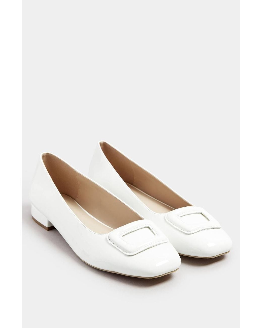 Long Tall Sally Blue Patent Square Toe Flats
