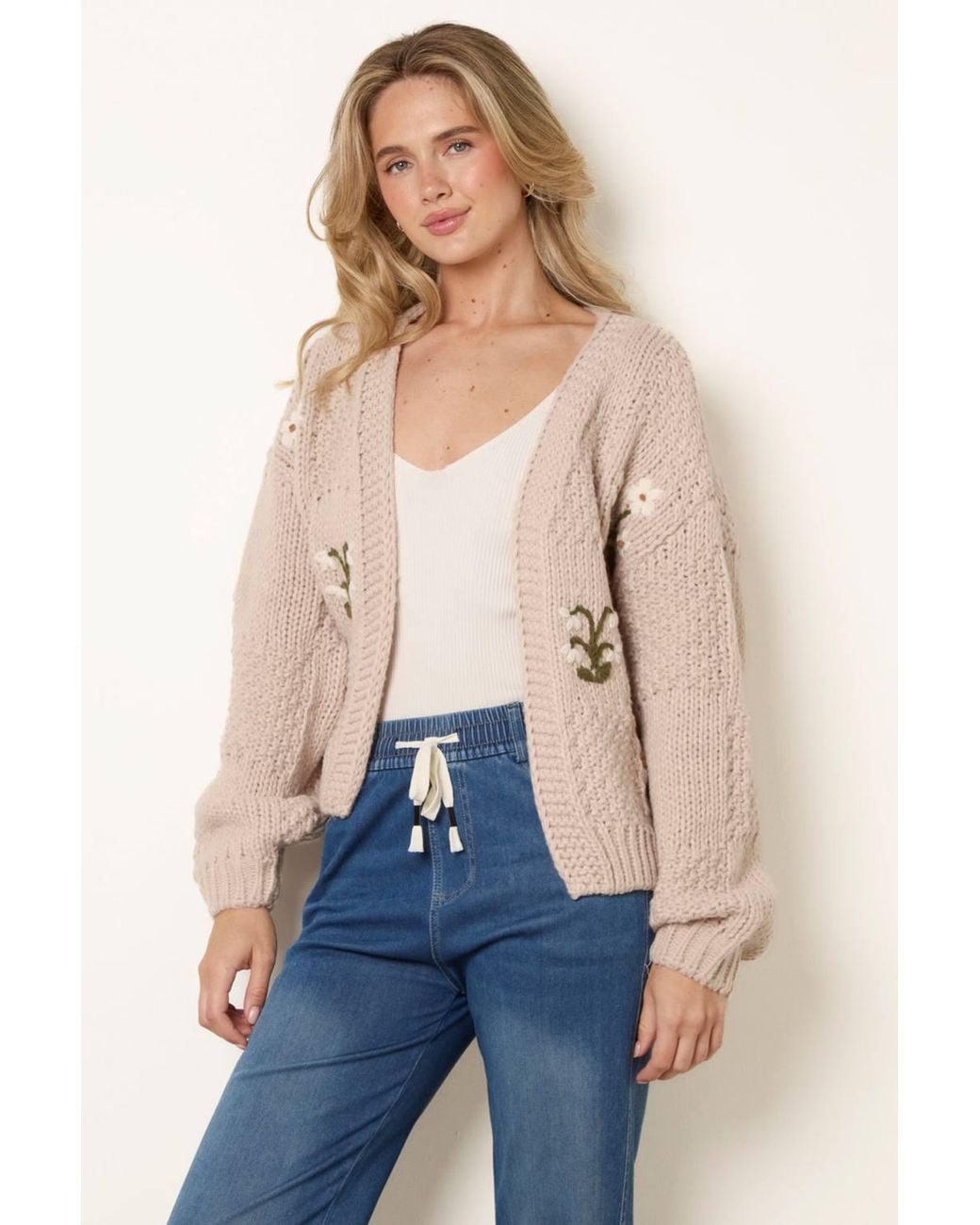 Blue Vanilla Blue Long Sleeve V-Neck Cardigan
