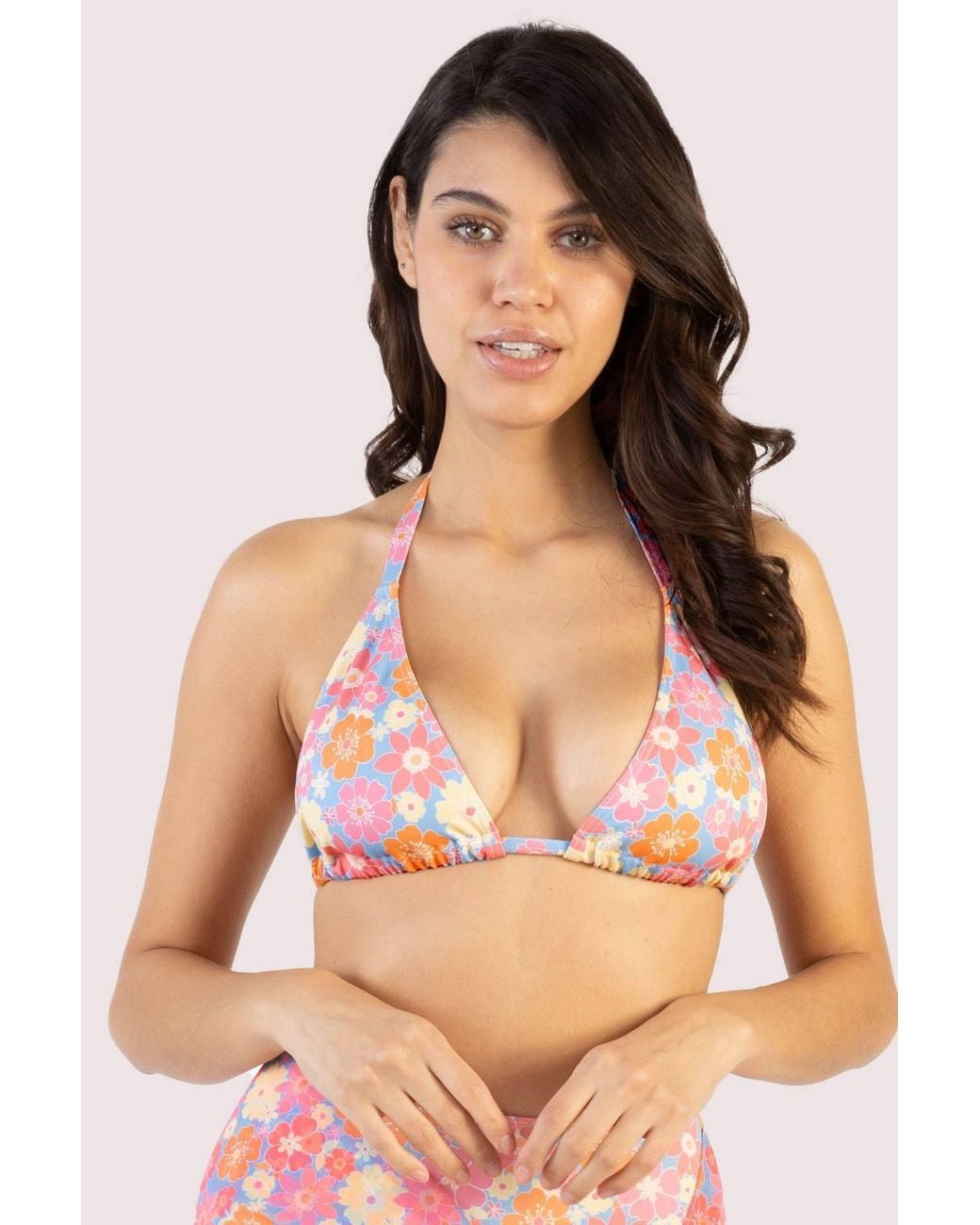Wolf & Whistle Brown Triangle Bikini Top Fuller Bust Exclusive