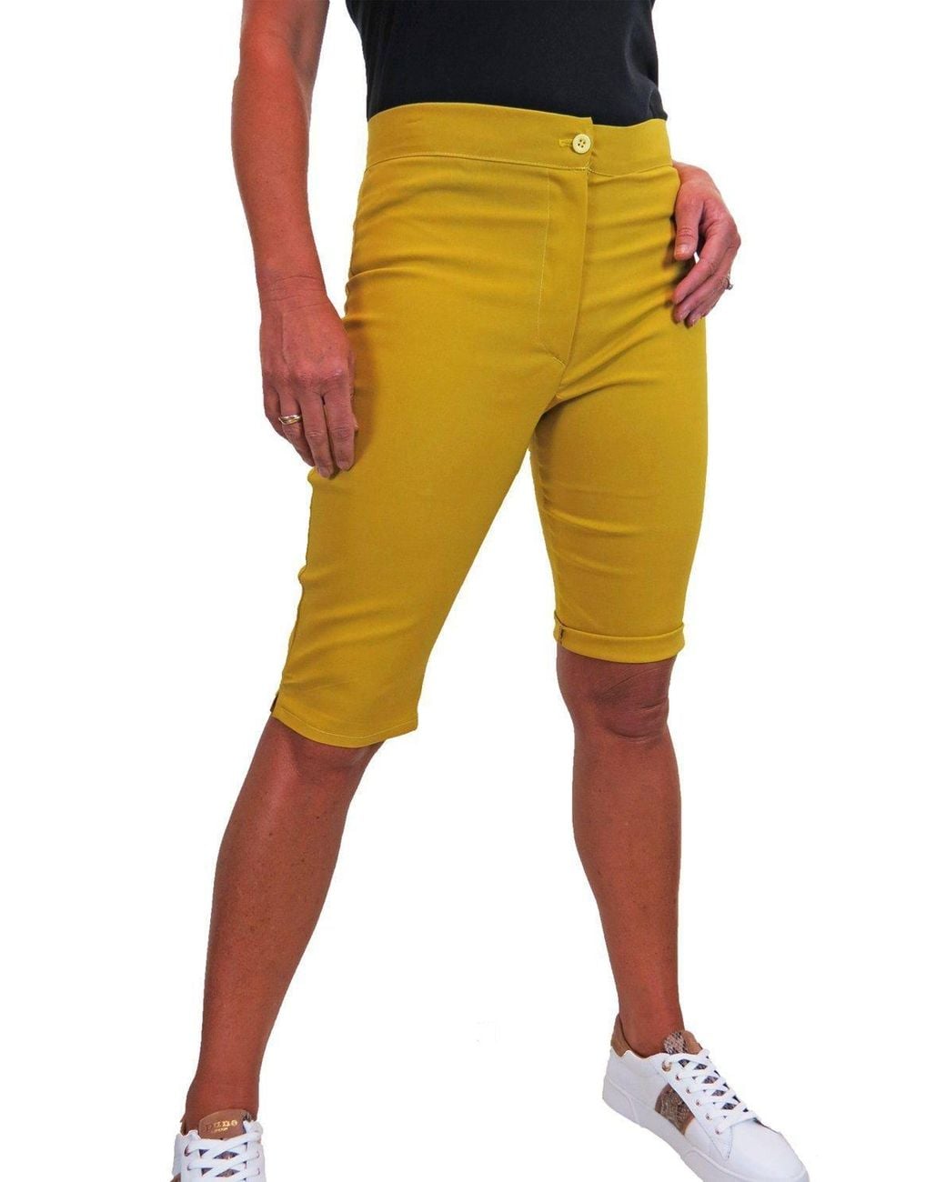 Paulo Due Orange Everyday Stretch Knee Length Shorts