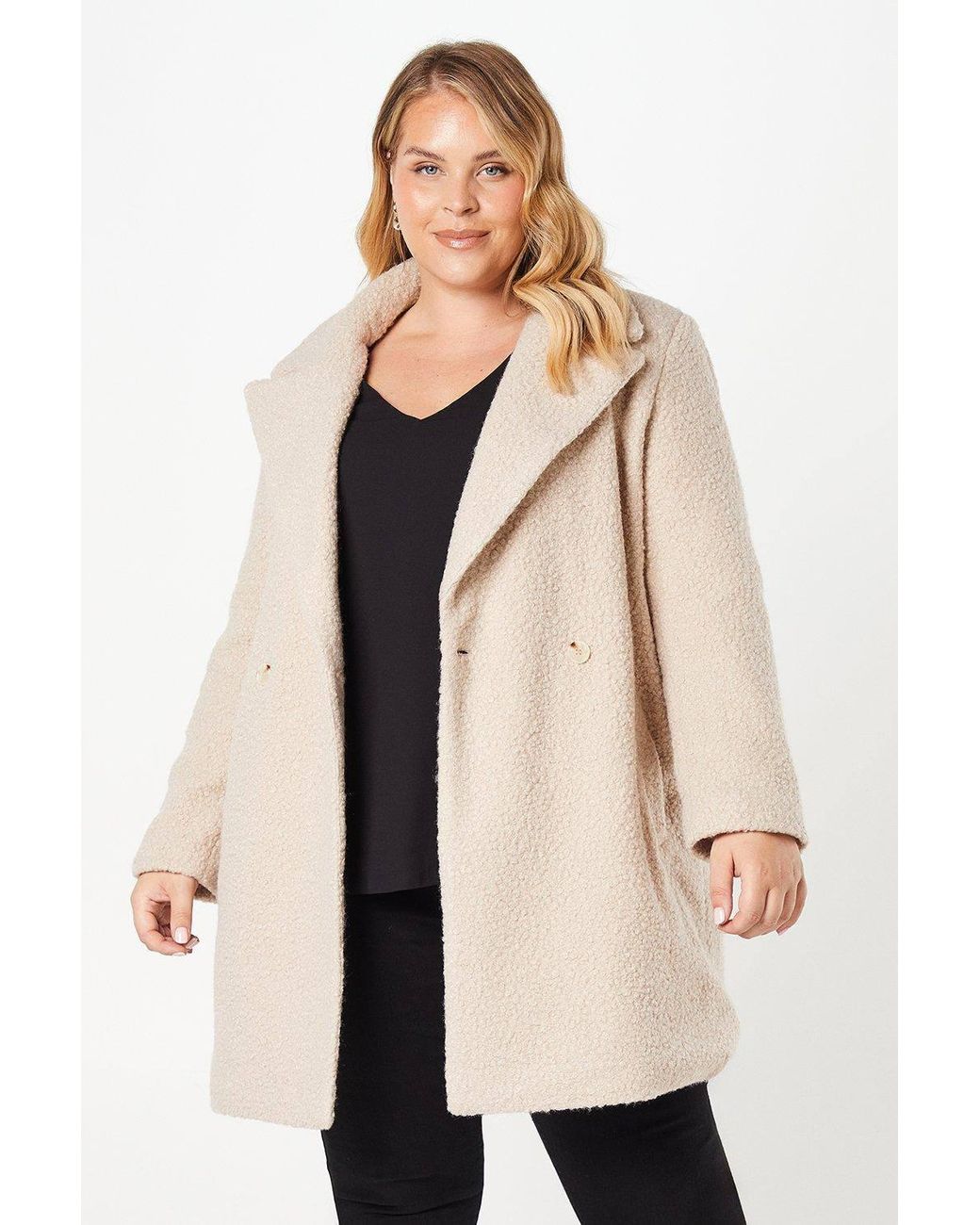 Dorothy Perkins Natural Curve Teddy Boyfriend Coat