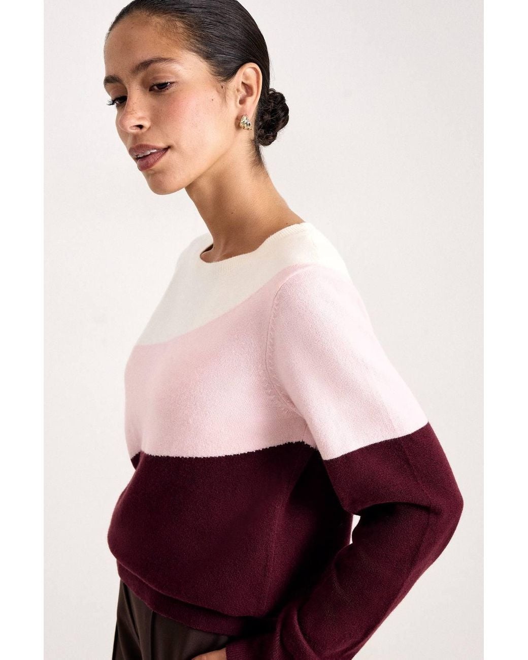 Phase Eight Red Ebonie Asymmetric Colour Block Jumper