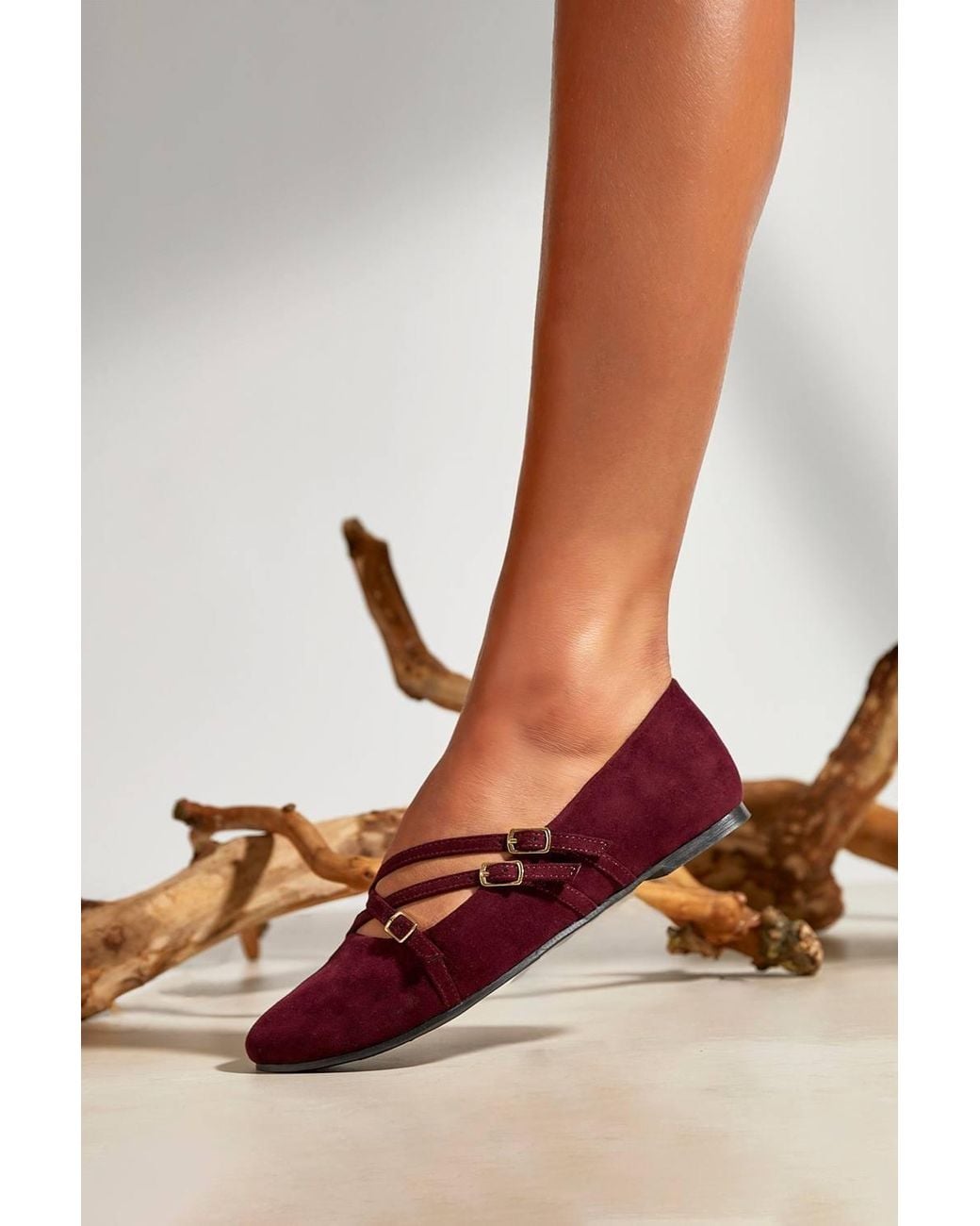 Linzi Purple Matrix Mary Jane Flats