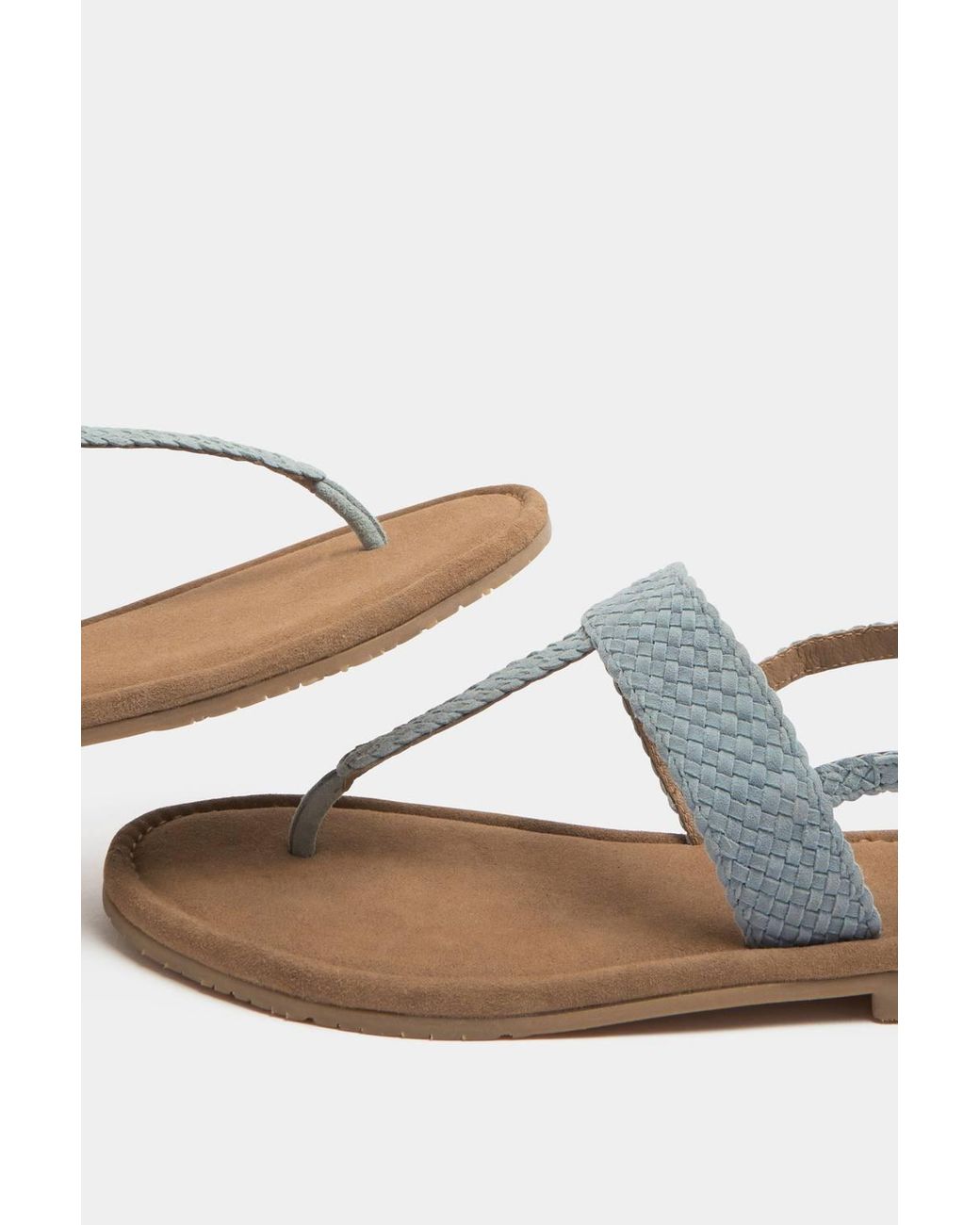 Yours Blue Woven Toe Post Sandals