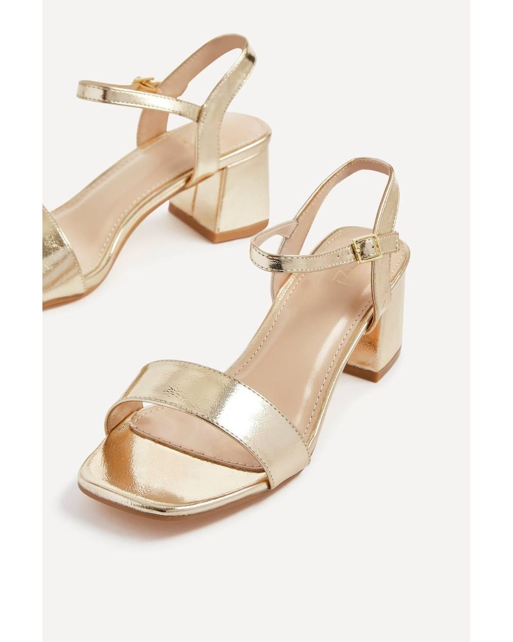 Linzi Natural Darcie Faux Leather Heeled Sandals