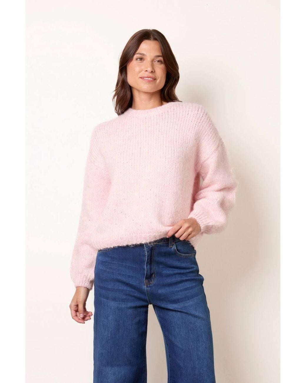 Blue Vanilla Pink Long Sleeve Round Neck Jumper