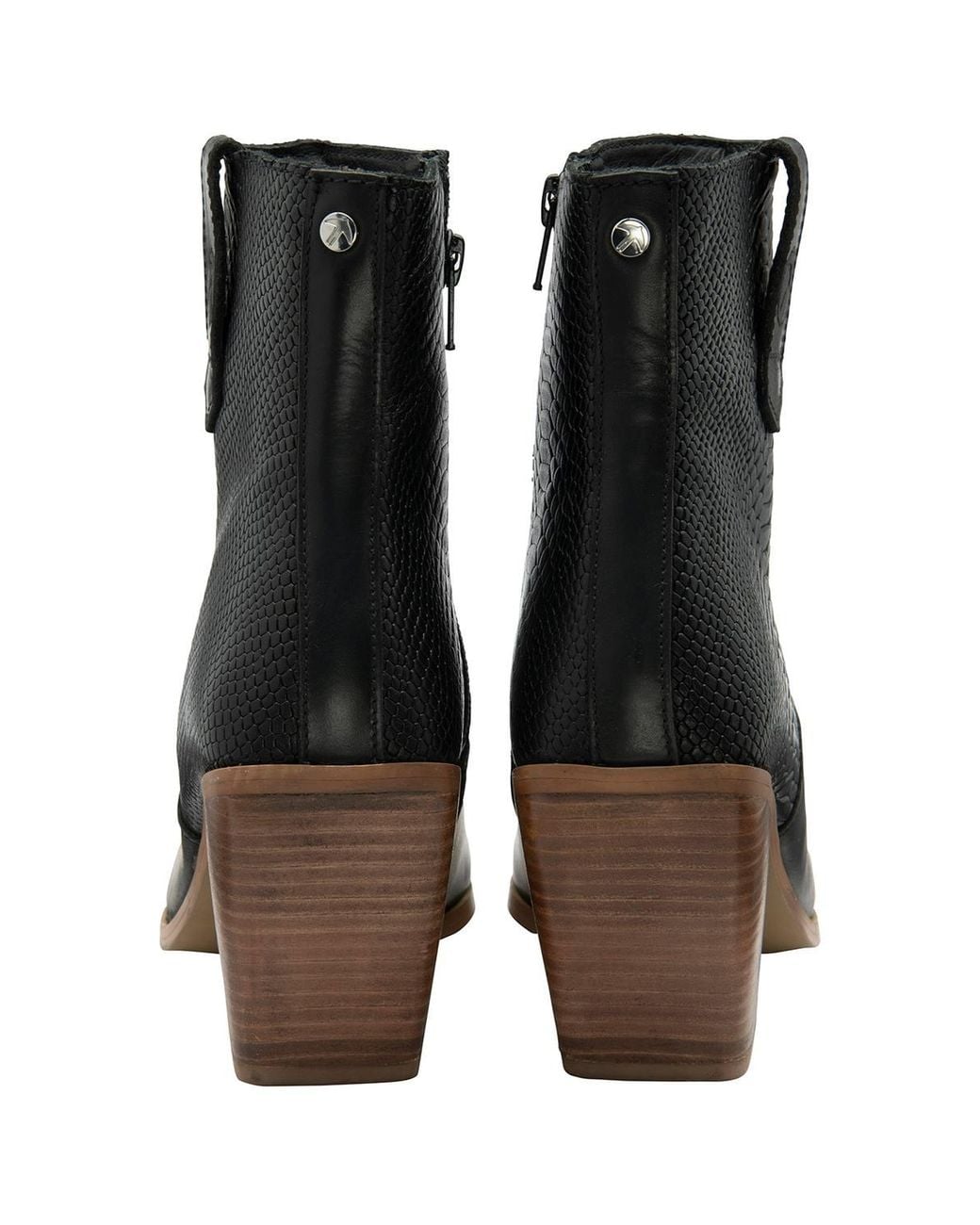 Ravel Black 'Dorey' Leather Heeled Ankle Boots