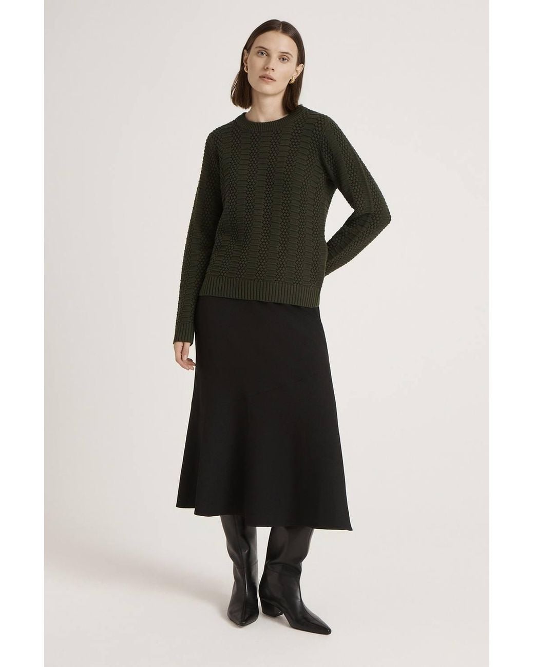 Finery London Black Nova Round Neck Knitted Jumper