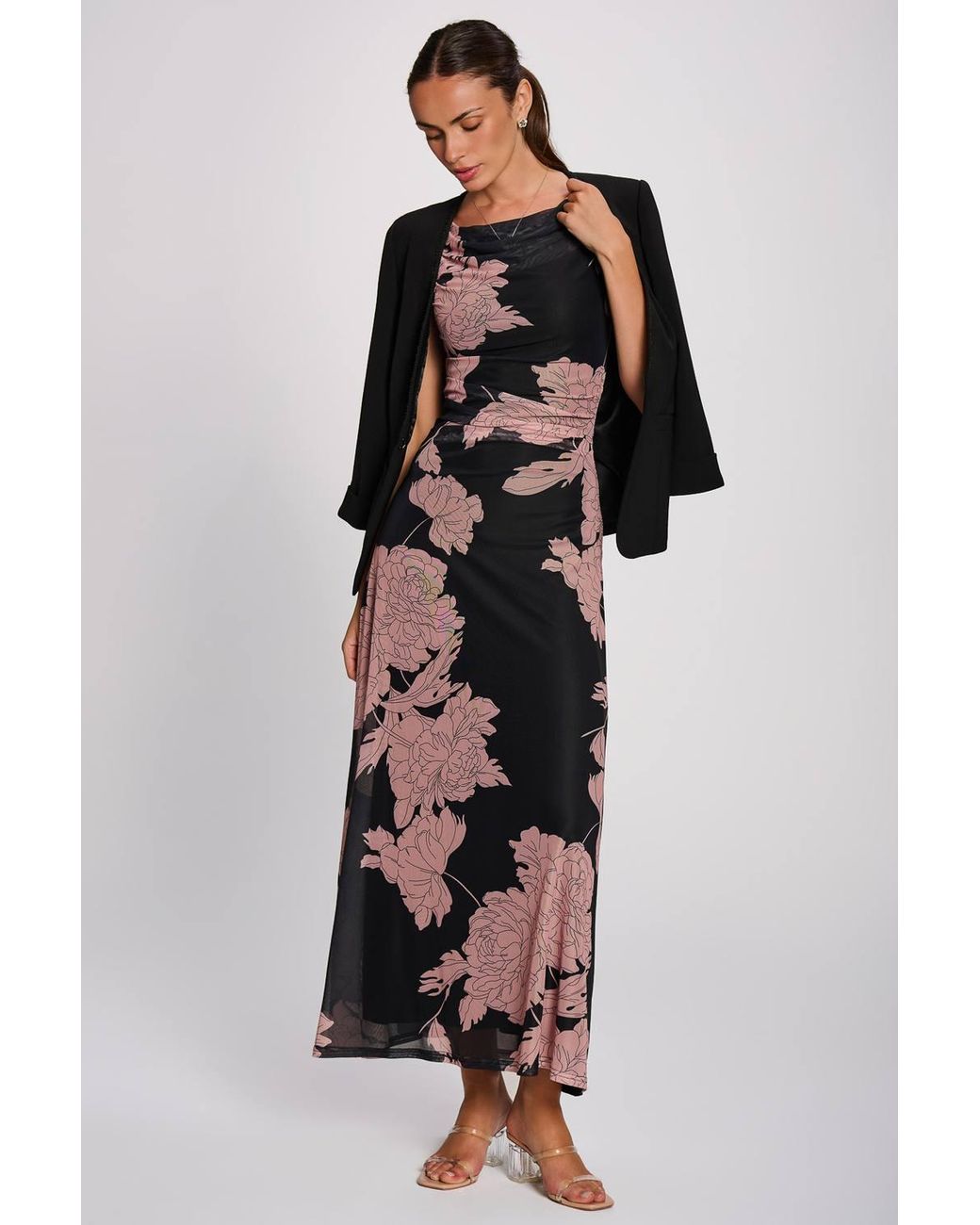 Jolie Moi White Multiway Neckline Mesh Maxi Dress