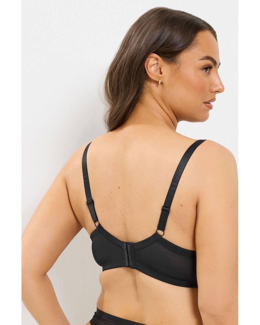Yours Black Mesh Underwired Non-Padded Bra