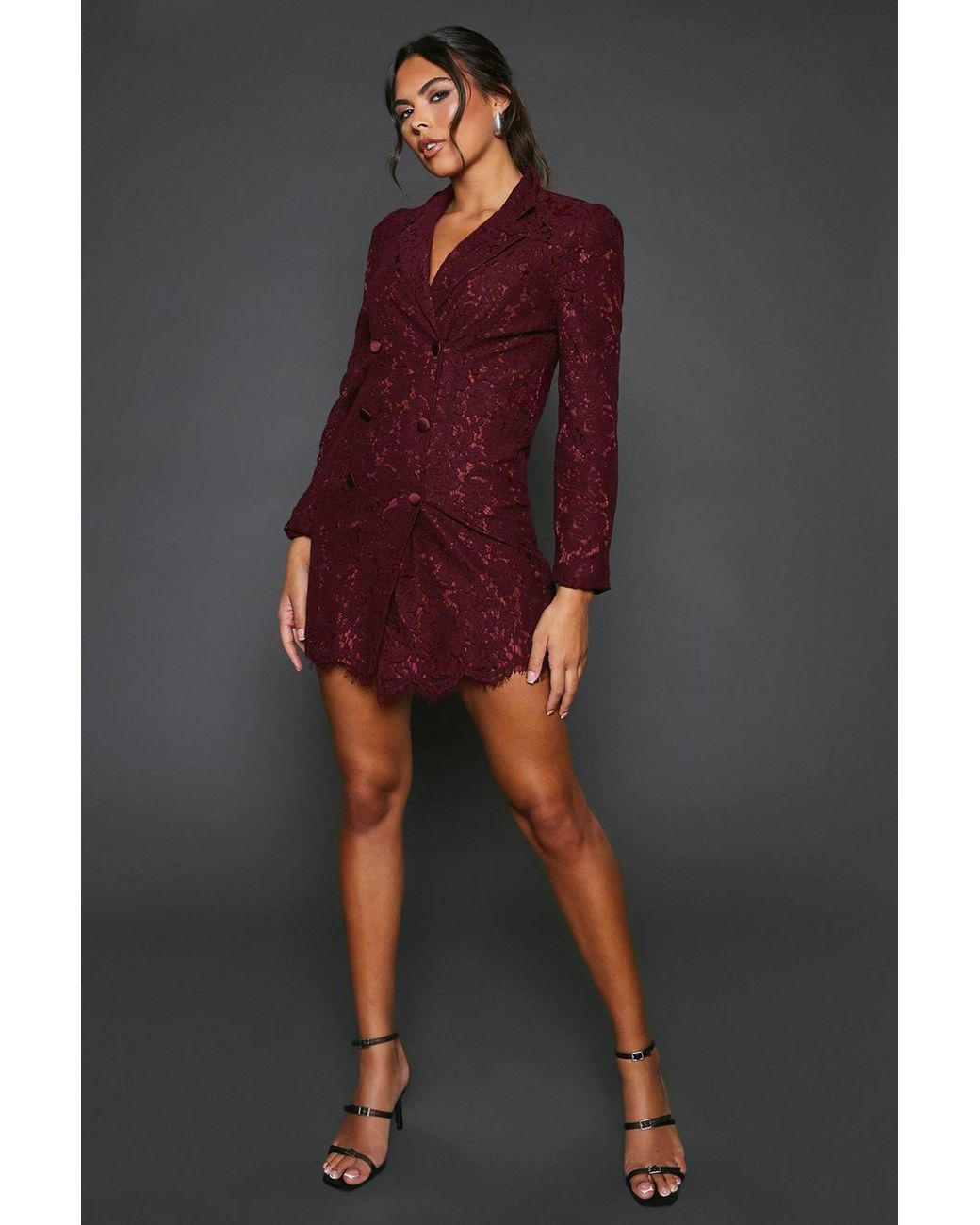 Dorothy Perkins Blue Lace Blazer Dress
