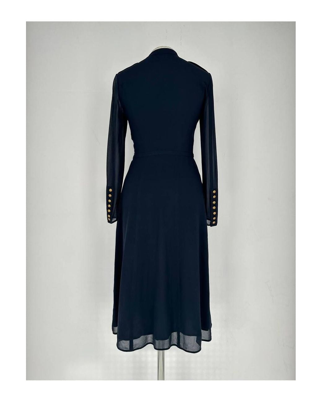 Burberry Blue Preloved Button-Down Long Sleeve Midi Dress