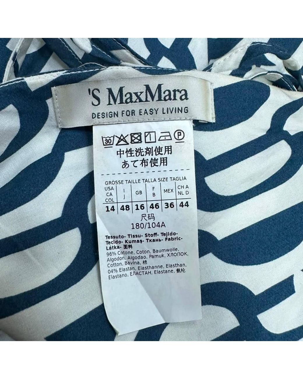 Max Mara Black Preloved Geometric Print Midi Dress