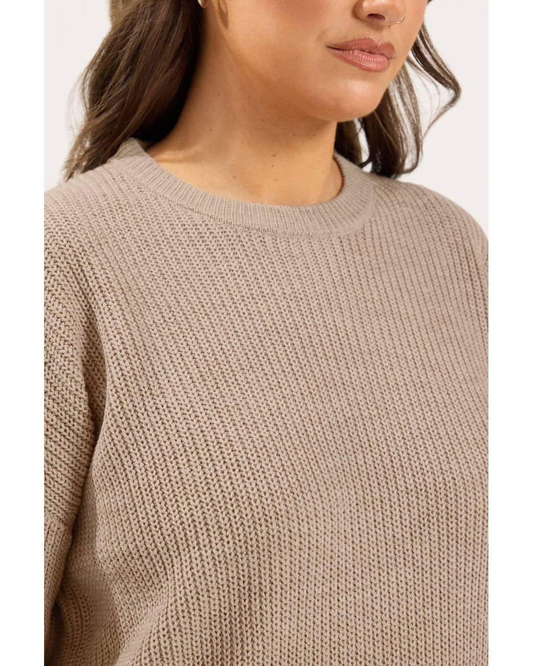 Yours Natural Crew Neck Knitted Jumper