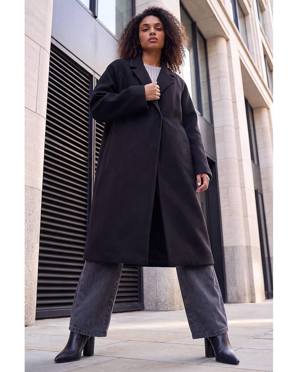 D.u.s.k Blue Single Breasted Longline Coat