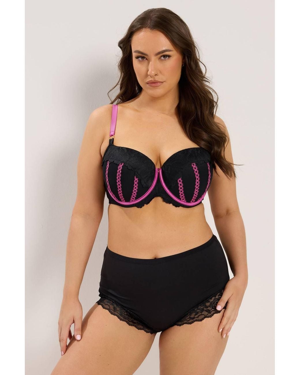 Yours Black Ribbon Underwired Padded Bra