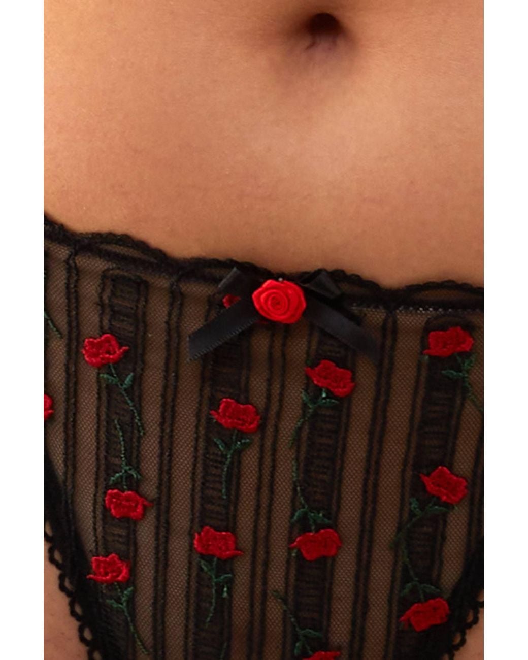Playful Promises Black Elodie & Rosebud Embroidery Brief
