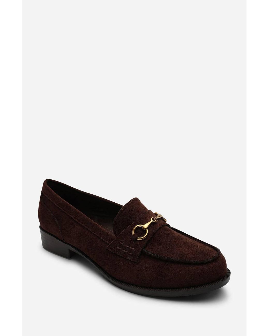 Where's That From White Maelynn Round Toe Single Metal Bar Loafers
