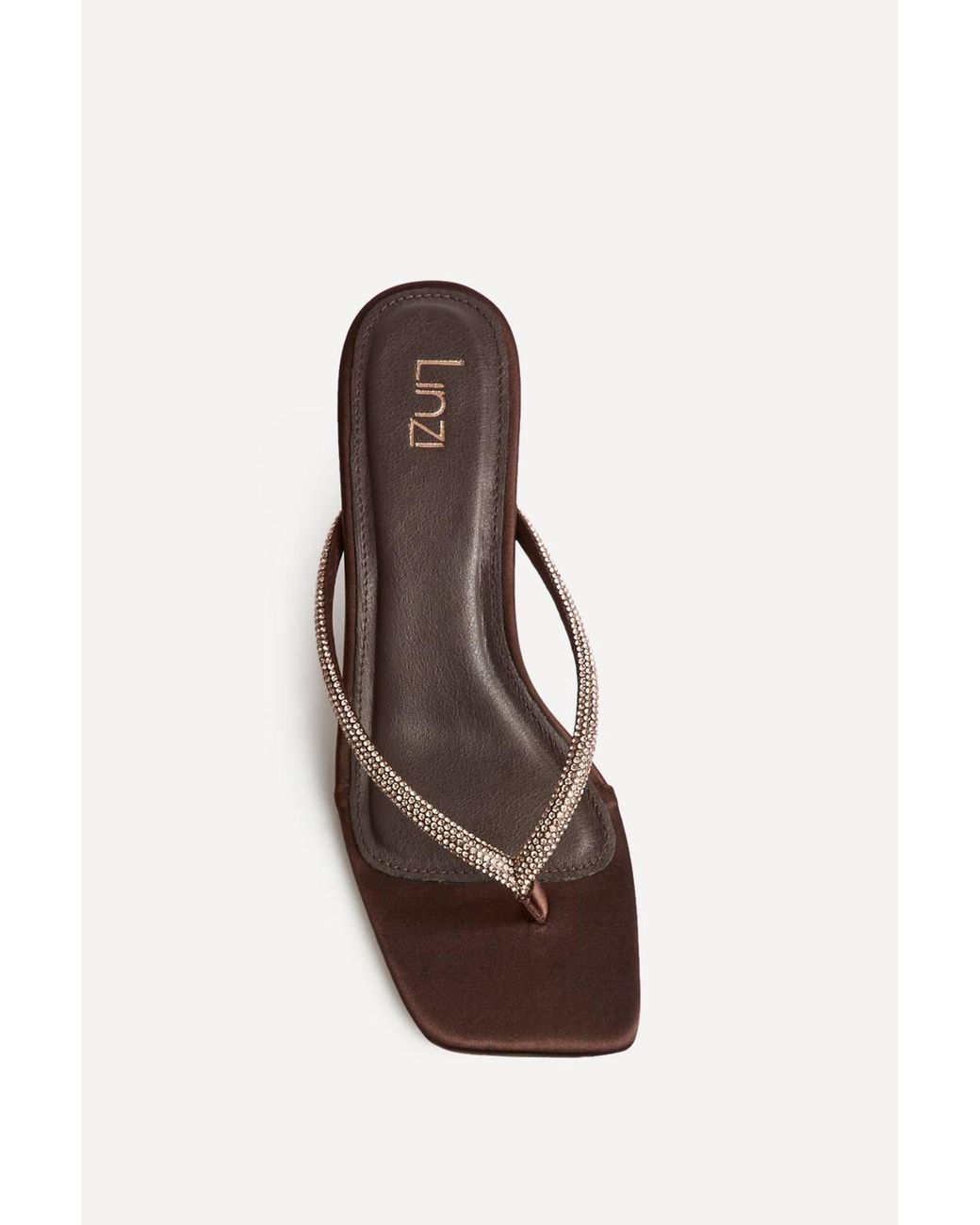 Linzi Brown Runway Embellished Mule Heels