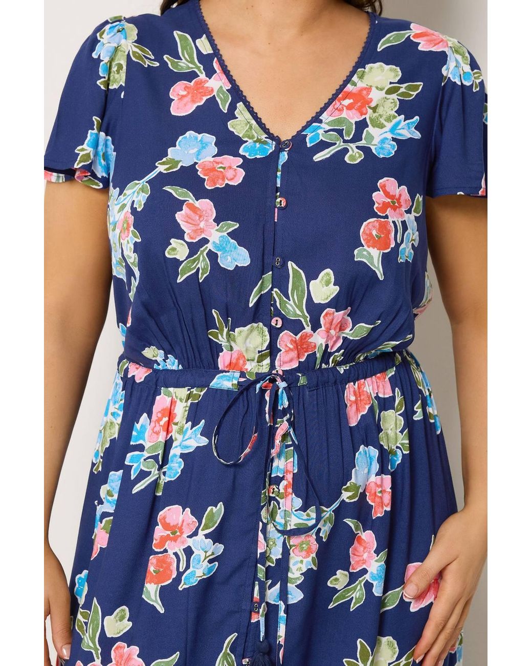 Yours Blue Floral Print Maxi Dress