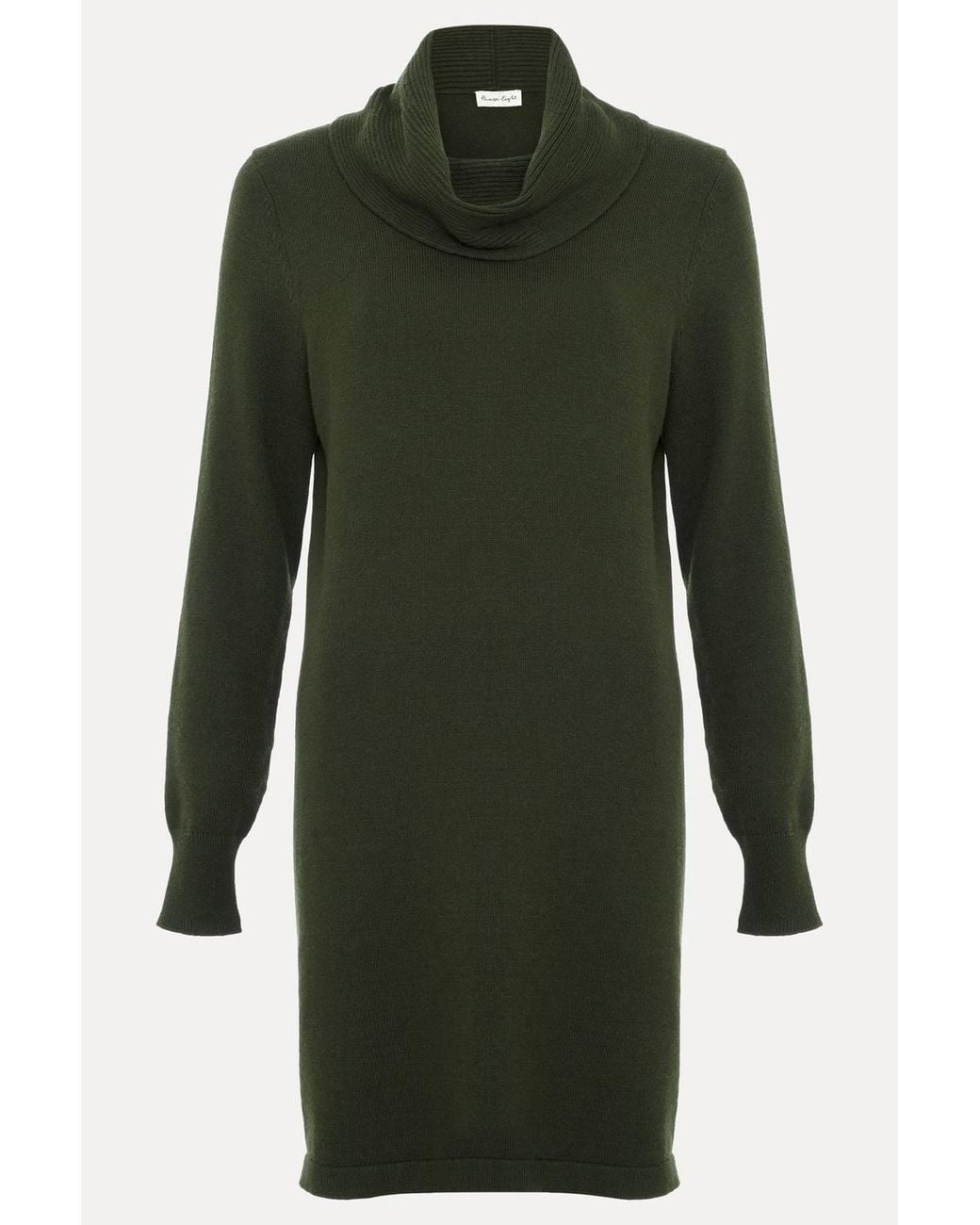 Phase Eight Green Ellie Roll Neck Knitted Jumper Dress