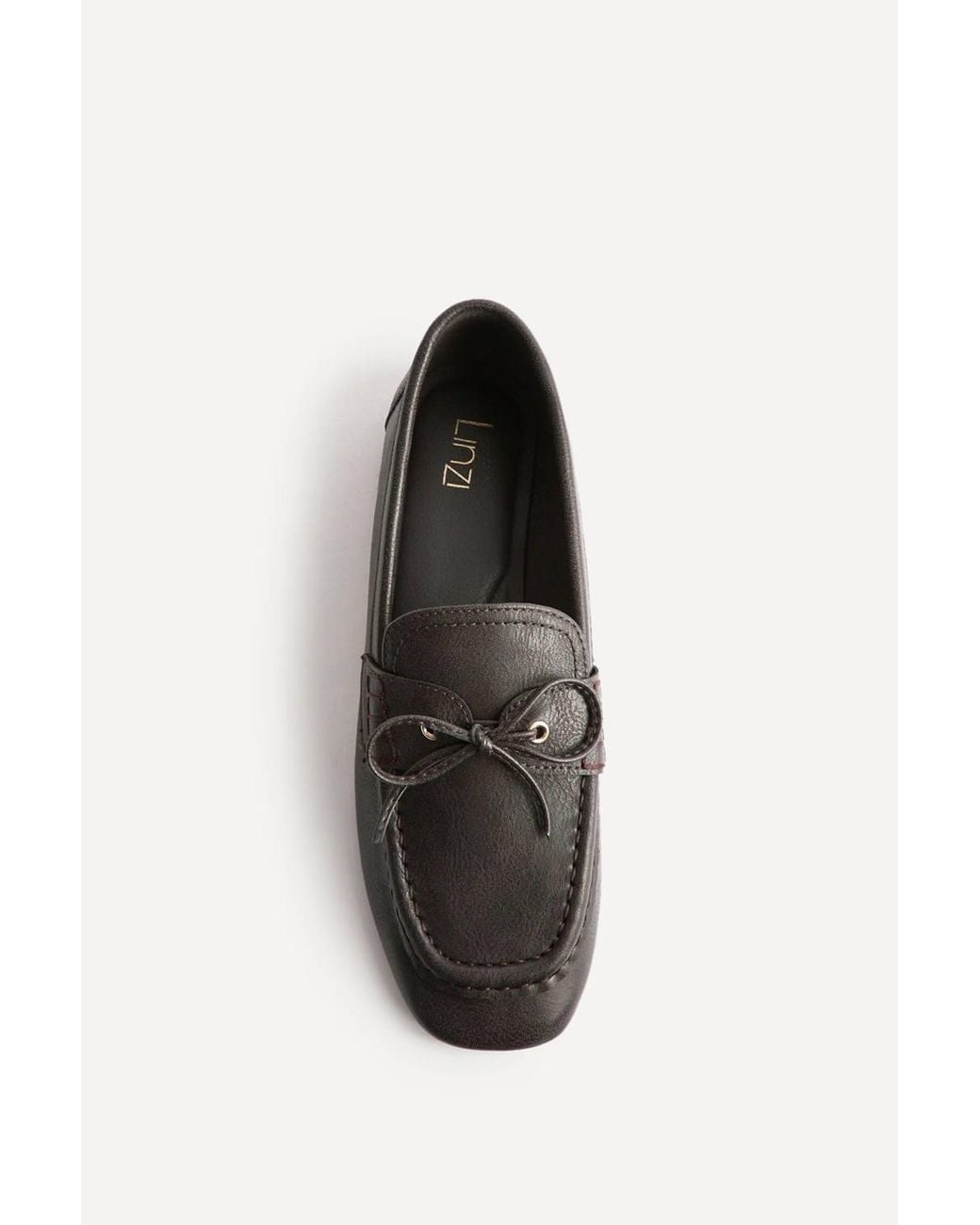Linzi White Narrative Faux Leather Loafer