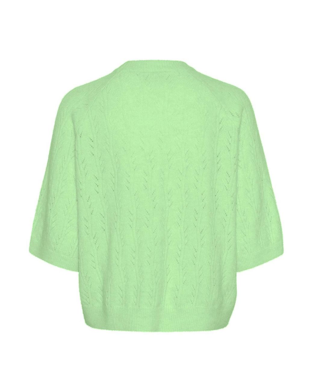 Kaffe Green Katella Half Sleeve Hole Knit Pullover