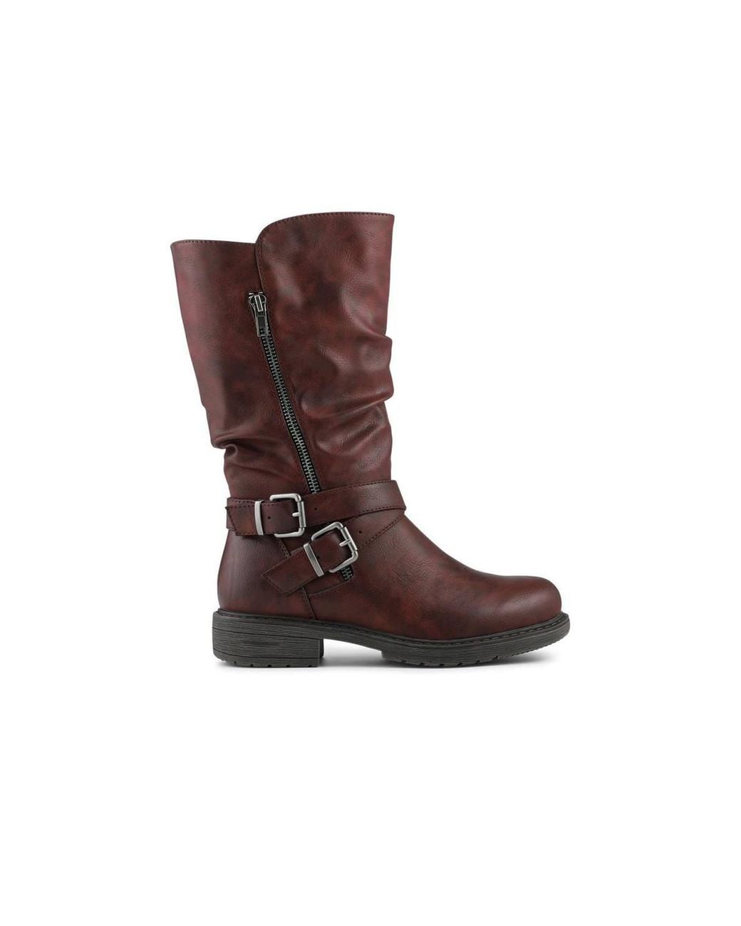 Pavers Brown Wide Fit Zip Fasten Slouch Boots