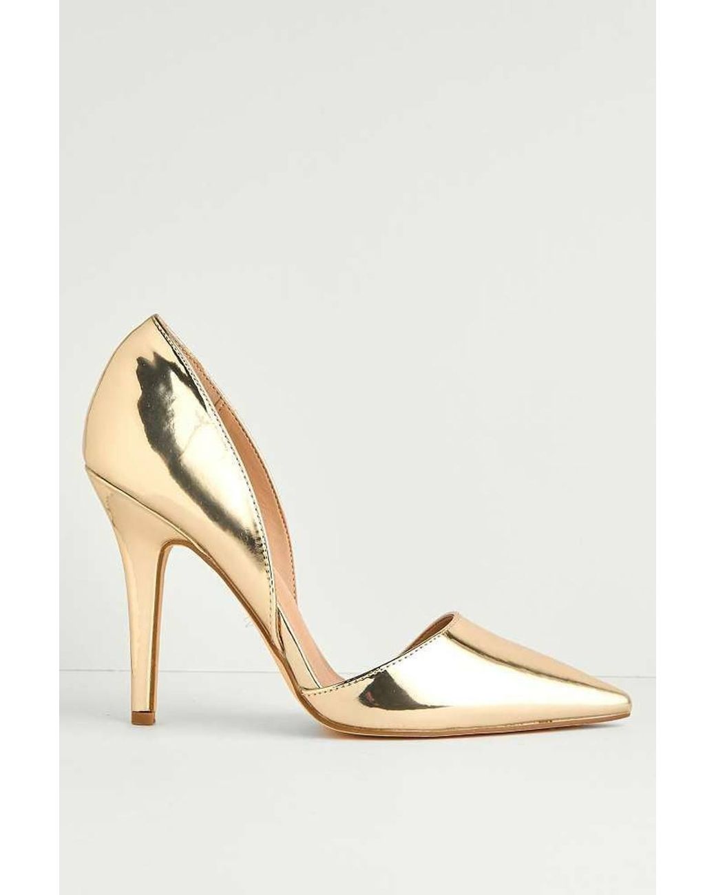 Miss Diva White Milaya Cut-Out Side Pointed Toe Court Shoes